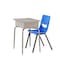 Flash Furniture HERCULES Student Desk w/Open Front Metal Book Box, Gray Desktop, Silver Frame and Navy Stack Chair FD-DESK-GYG-SCH3NB-GG - alternate 1
